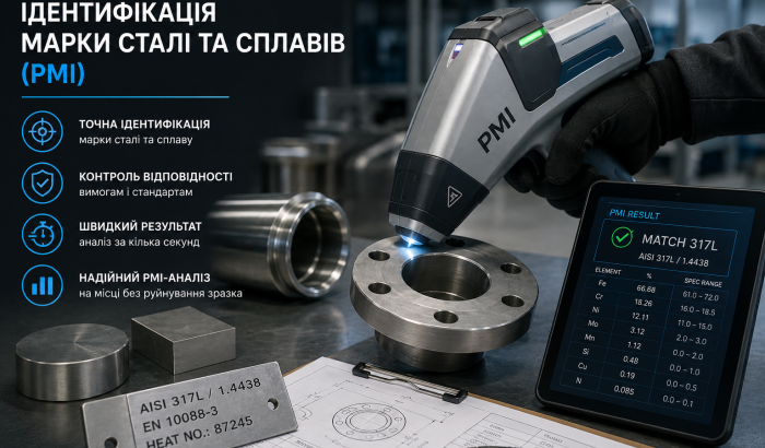 Ідентифікація марки сталі та сплавів (PMI)